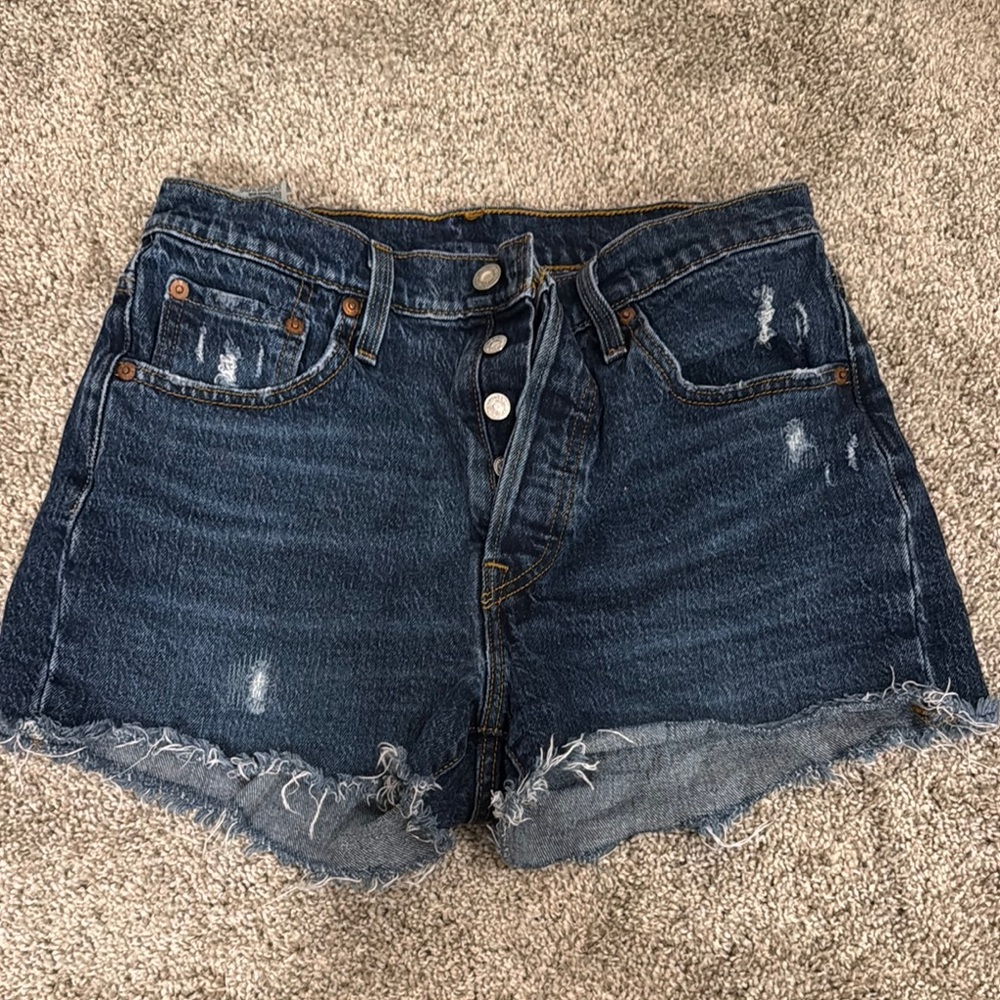 Levi's Blue Jean Shorts Distressed Cut-Off